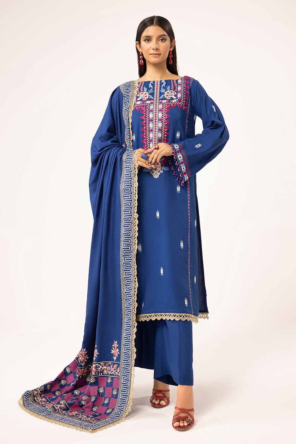 Gul Ahmed | Winter Collection 24 | Karandi Dupatta AY-42010 - Official Gul Ahmed stockist in UK - Sakeena London
