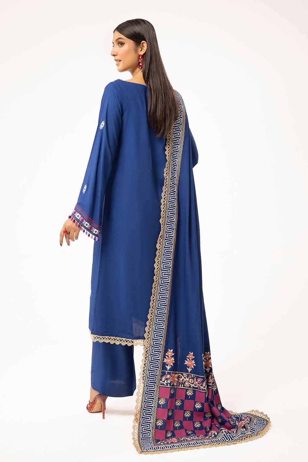 Gul Ahmed | Winter Collection 24 | Karandi Dupatta AY-42010 - Official Gul Ahmed stockist in UK - Sakeena London