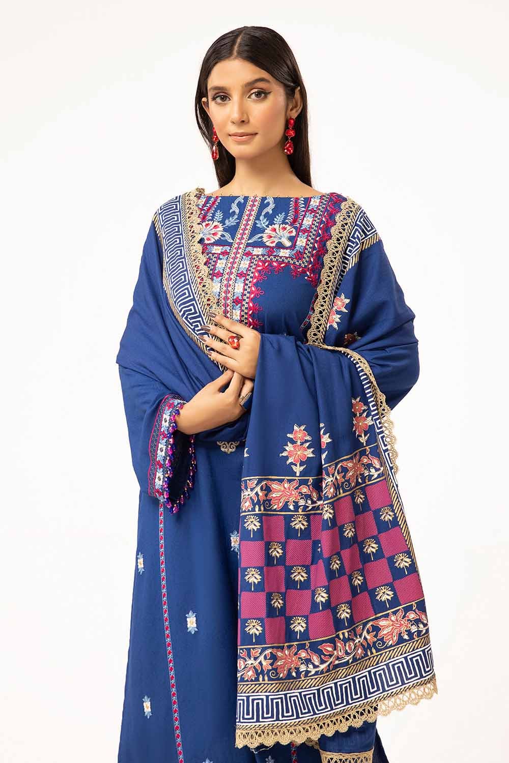 Gul Ahmed | Winter Collection 24 | Karandi Dupatta AY-42010 - Official Gul Ahmed stockist in UK - Sakeena London