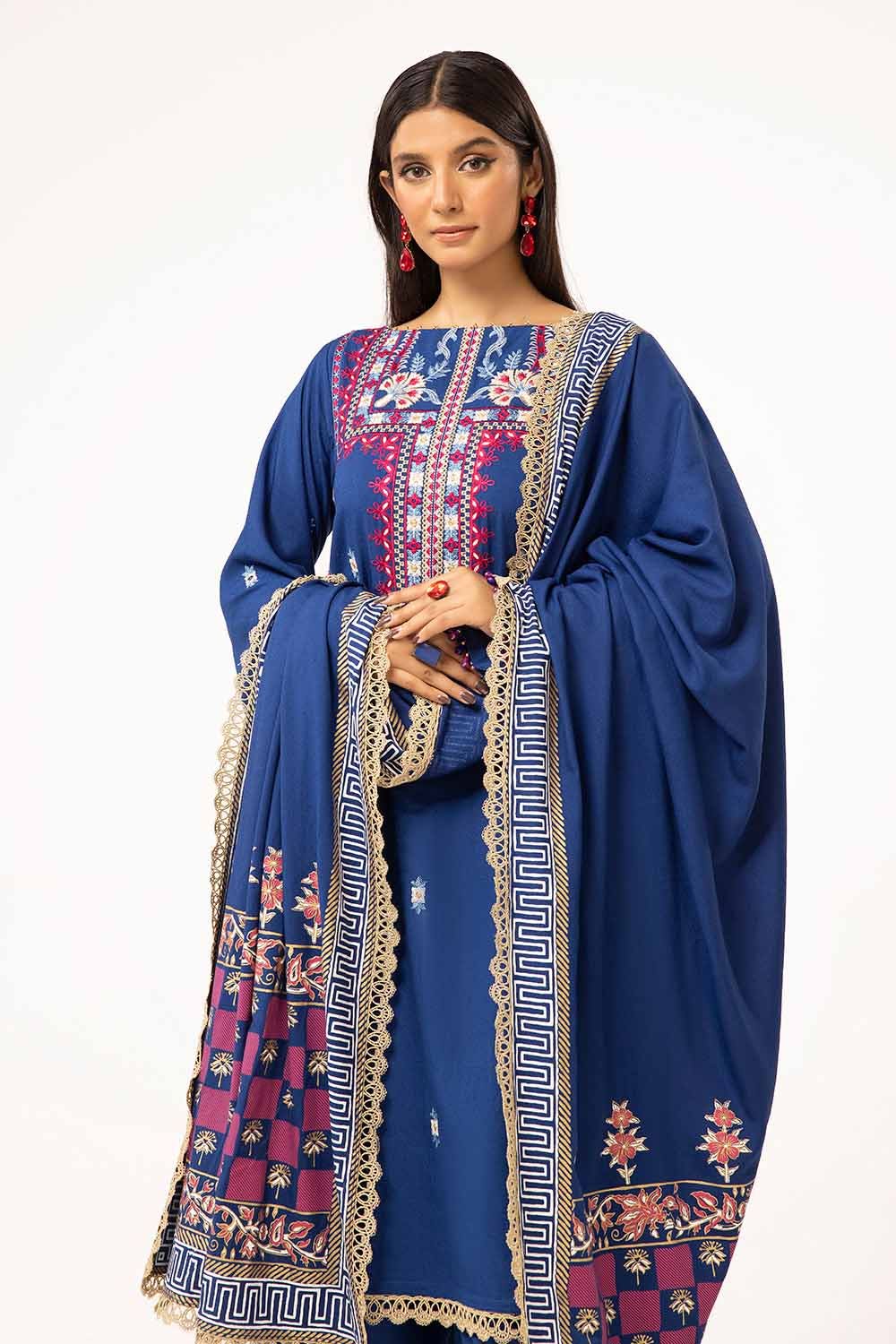 Gul Ahmed | Winter Collection 24 | Karandi Dupatta AY-42010 - Official Gul Ahmed stockist in UK - Sakeena London