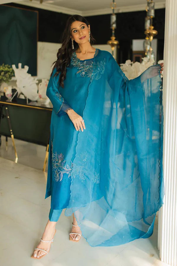 Jeem | Luxury Pret | AZURE TEAL - Official Jeem stockist in UK - Sakeena London
