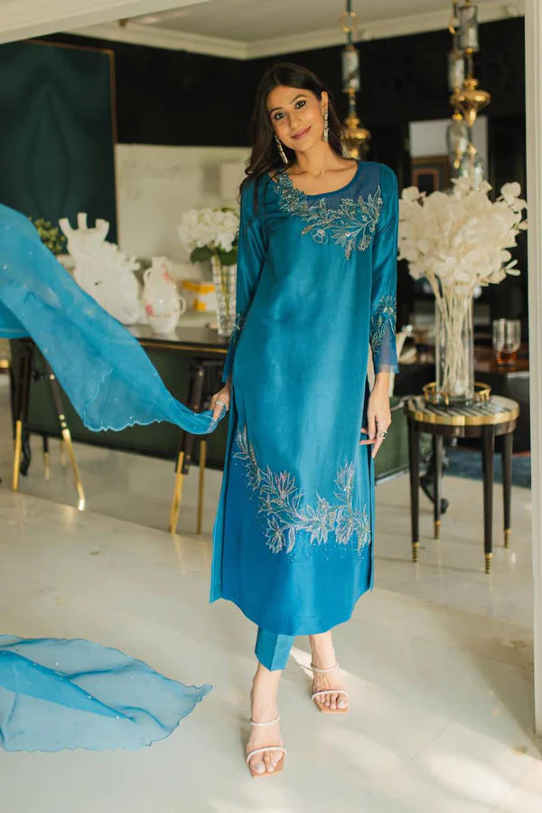 Jeem | Luxury Pret | AZURE TEAL - Official Jeem stockist in UK - Sakeena London
