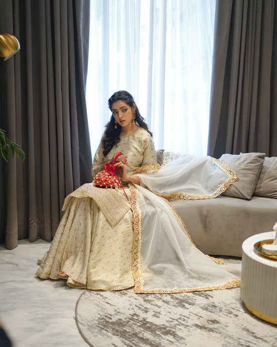 Zar | Gharara Formals | Off White - Official Zar stockist in UK - Sakeena London
