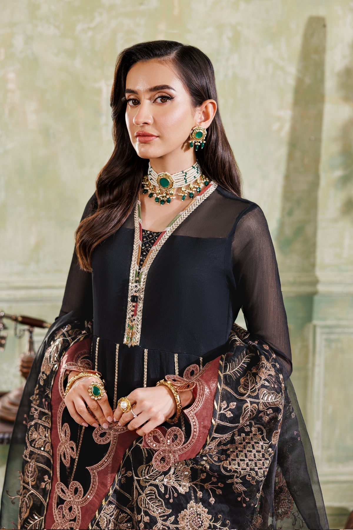 Alizeh | Ready to wear | Black Dress 3 piece - RTW1026 - Official Alizeh stockist in UK - Sakeena London