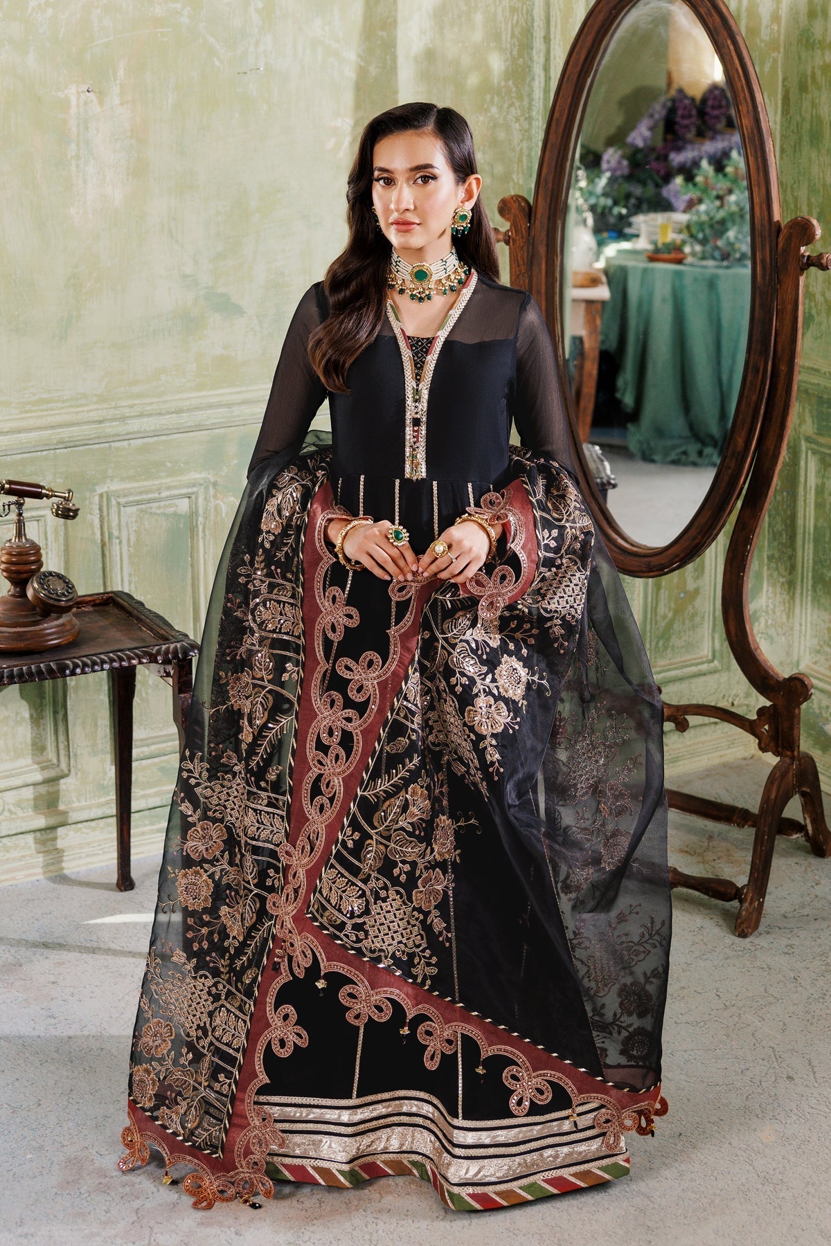 Alizeh | Ready to wear | Black Dress 3 piece - RTW1026 - Official Alizeh stockist in UK - Sakeena London