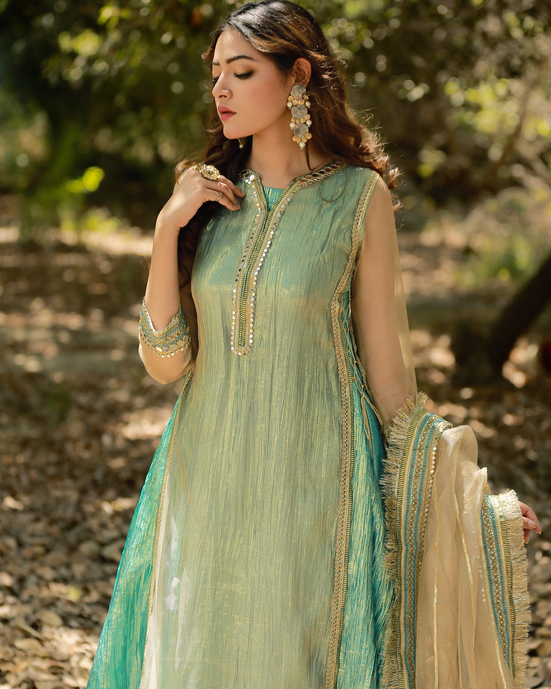Zar | Formals Wear | Golden/Turquoise - Official Zar stockist in UK - Sakeena London