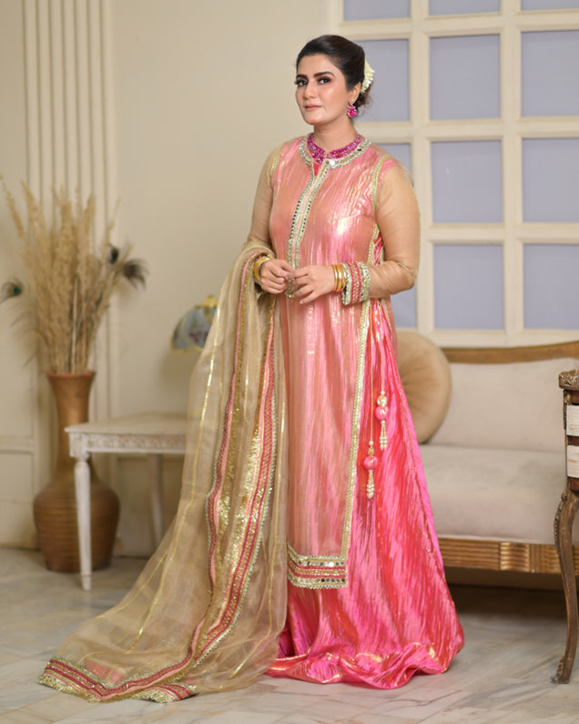 Zar | Formals Wear | Golden/Pink - Official Zar stockist in UK - Sakeena London