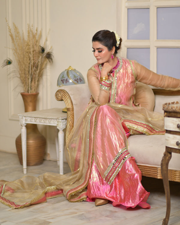 Zar | Formals Wear | Golden/Pink - Official Zar stockist in UK - Sakeena London