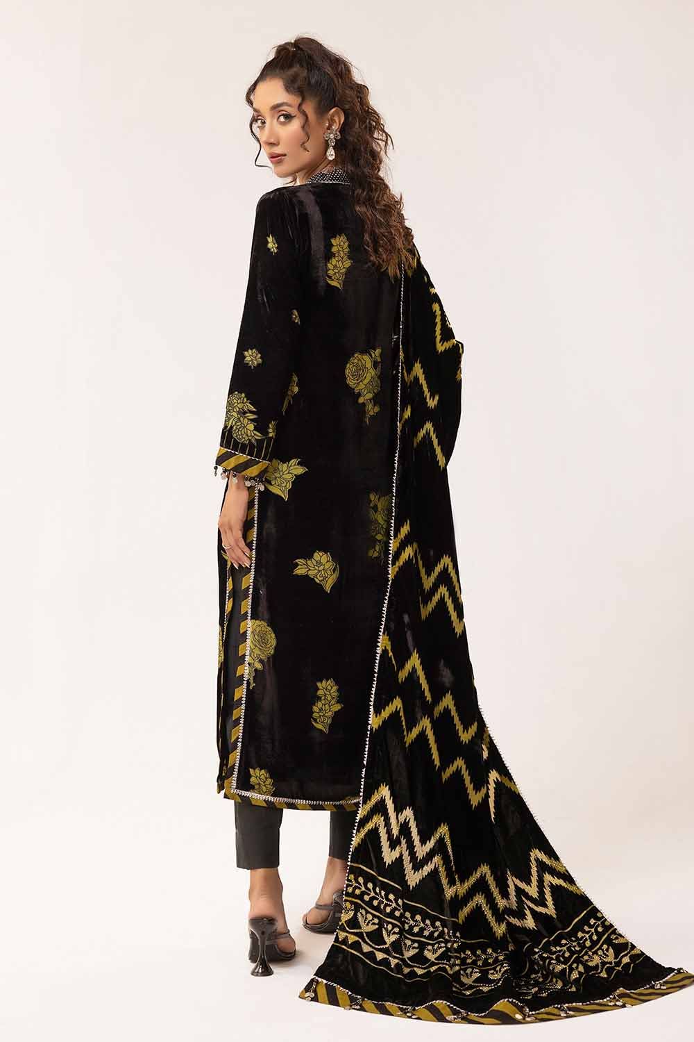 Gul Ahmed | Winter Collection 24 | Diamanties Burnout Velvet Dupatta BVL-42001 - Official Gul Ahmed stockist in UK - Sakeena London