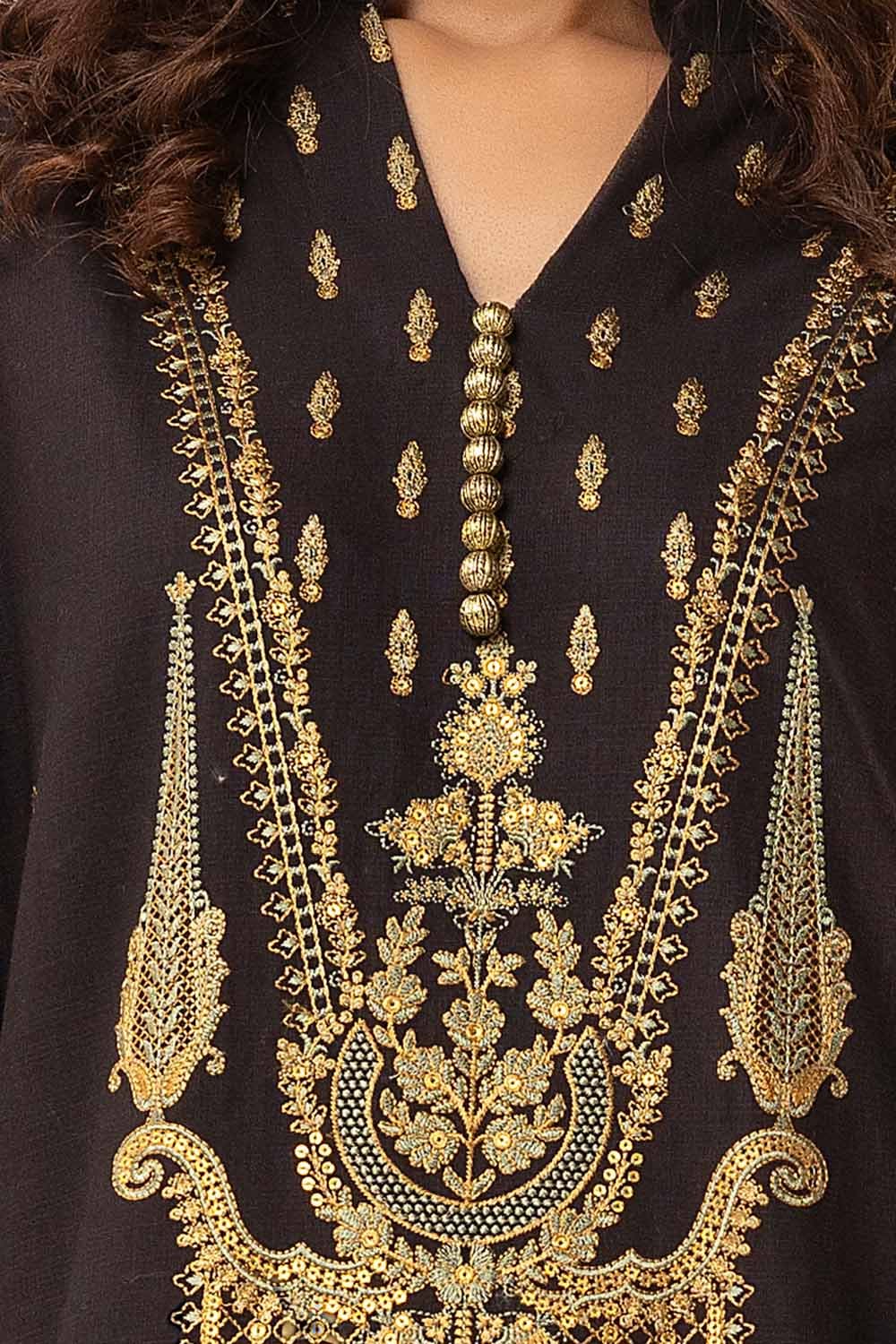 Gul Ahmed | Winter Collection 24 | Burnout Velvet Dupatta BVL-42002 - Official Gul Ahmed stockist in UK - Sakeena London
