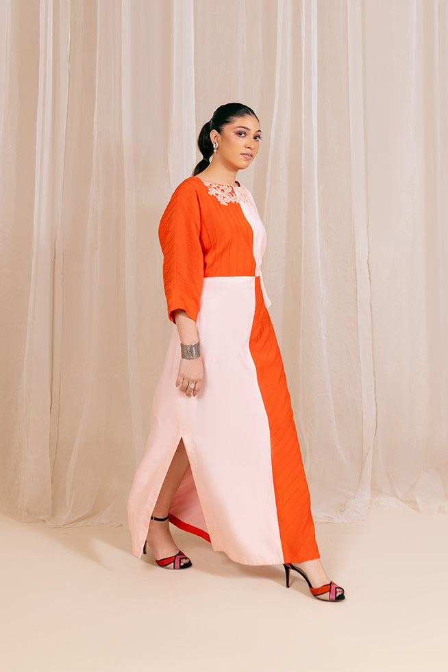Fozia Khalid | Kaftaan | Coral Bloom - Official Fozia Khalid stockist in UK - Sakeena London