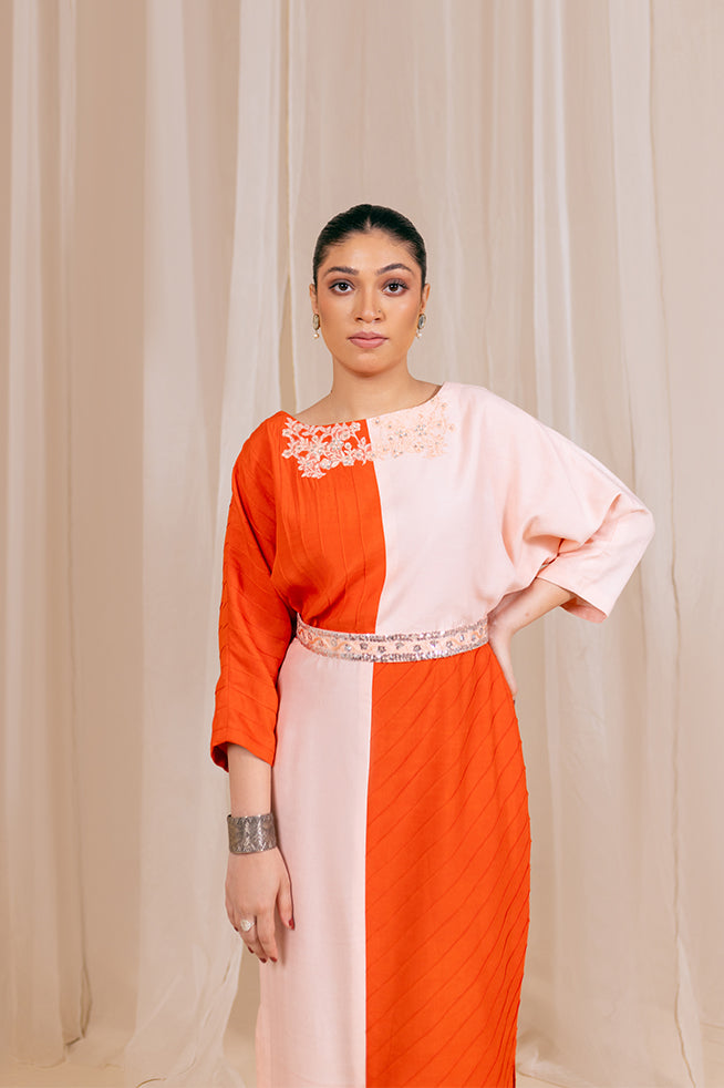 Fozia Khalid | Kaftaan | Coral Bloom - Official Fozia Khalid stockist in UK - Sakeena London