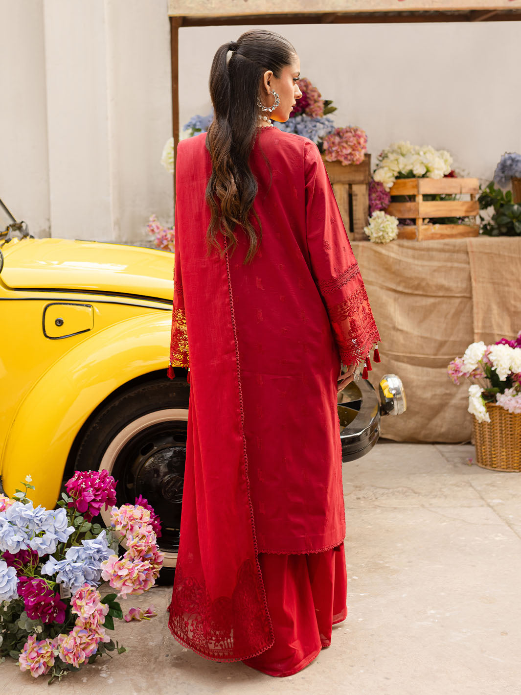 Mahnur | Twilight Luxury Lawn 25 | CARMINE - Official Mahnur stockist in UK - Sakeena London