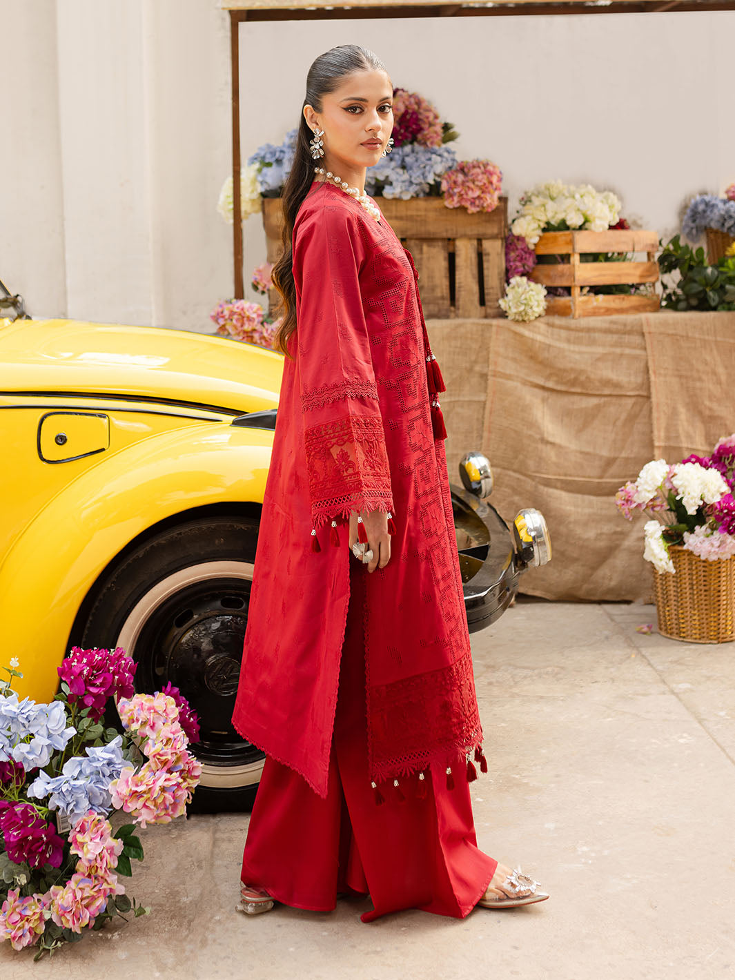 Mahnur | Twilight Luxury Lawn 25 | CARMINE - Official Mahnur stockist in UK - Sakeena London