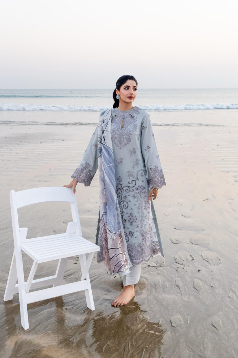 Aabyaan | Saagar Luxury Lawn 25 | ZUMAR (AS-10) - Official Aabyaan stockist in UK - Sakeena London