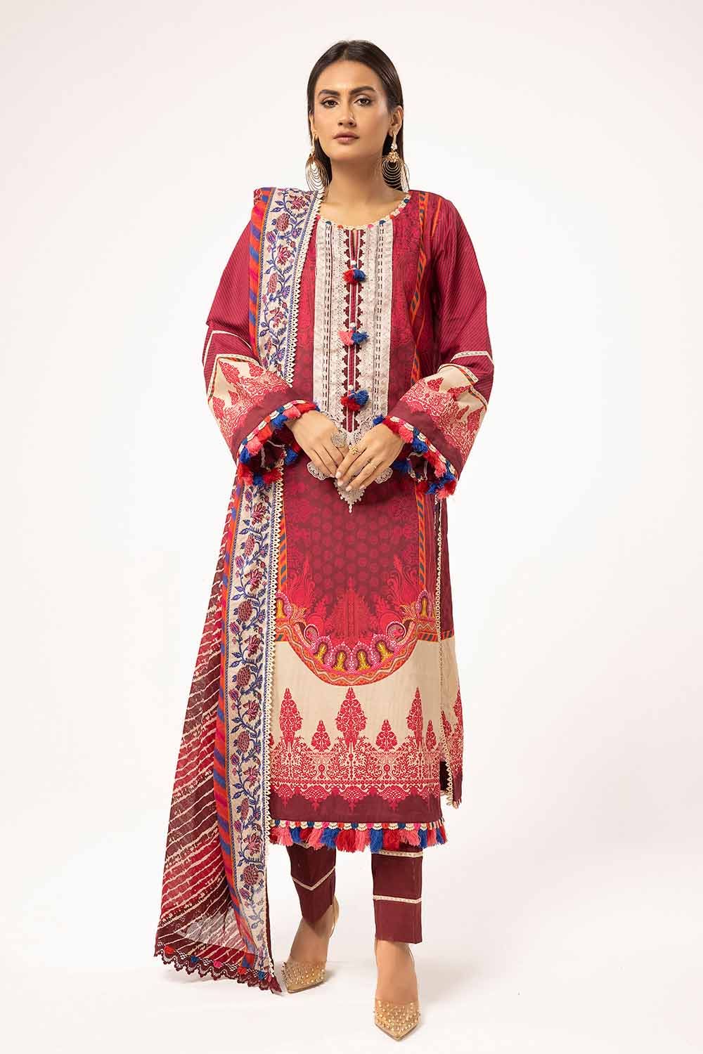 Gul Ahmed | Winter Collection 24 | Cotton Net Dupatta CD-42001 - Official Gul Ahmed stockist in UK - Sakeena London