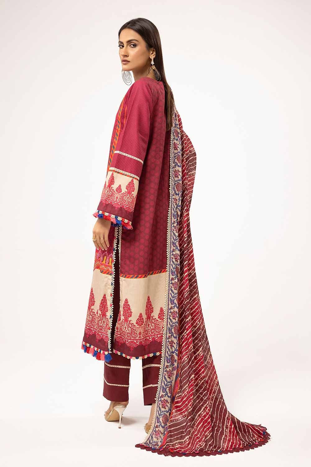 Gul Ahmed | Winter Collection 24 | Cotton Net Dupatta CD-42001 - Official Gul Ahmed stockist in UK - Sakeena London