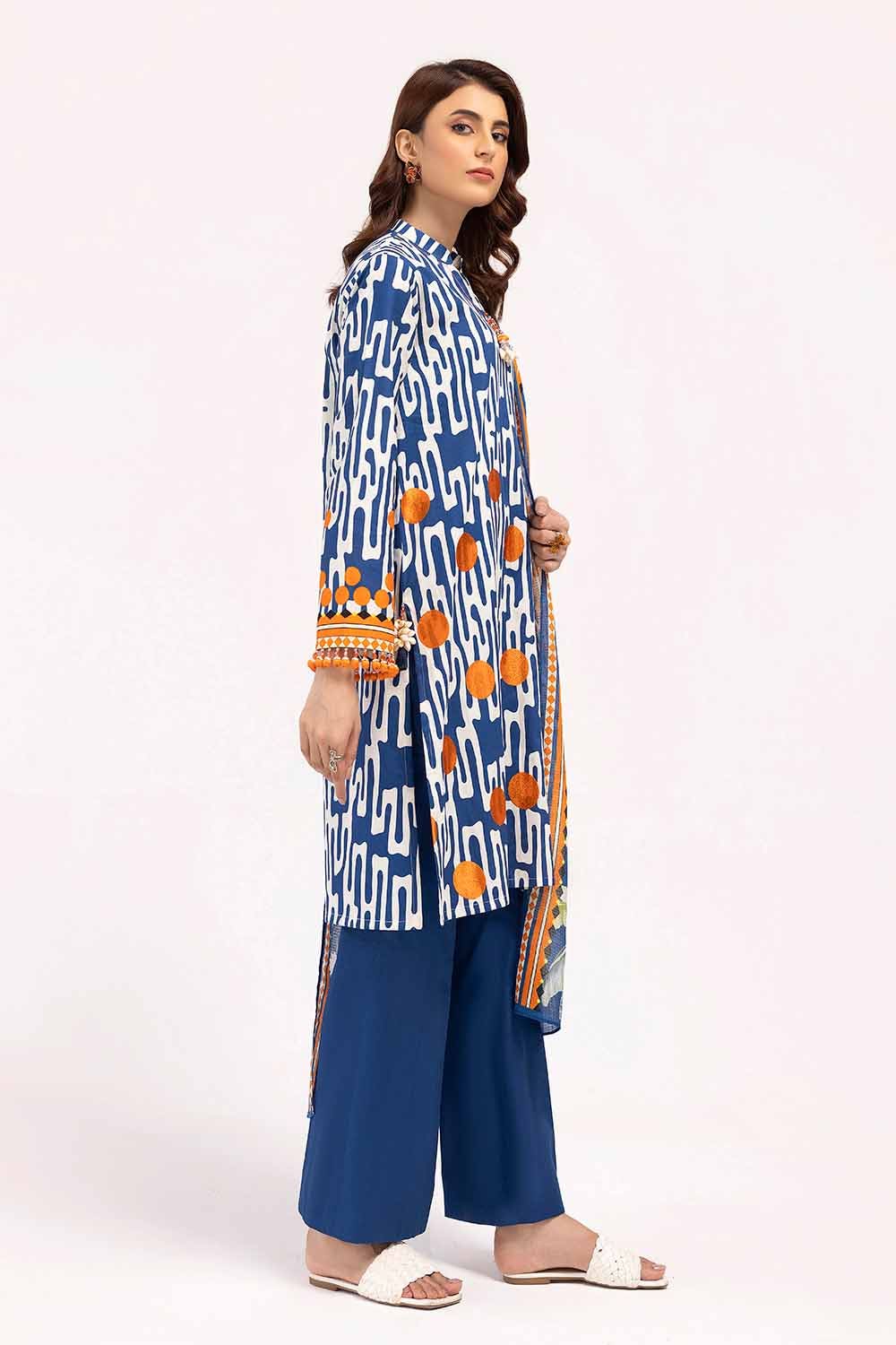 Gul Ahmed | Winter Collection 24 | Cotton Net Dupatta CD-42003 - Official Gul Ahmed stockist in UK - Sakeena London