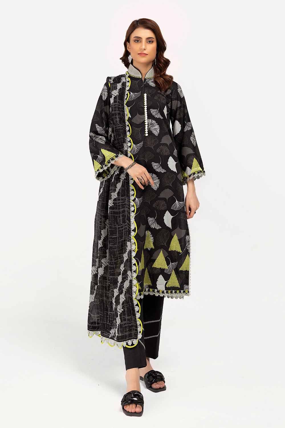 Gul Ahmed | Winter Collection 24 | Cotton Net Dupatta CD-42007 - Official Gul Ahmed stockist in UK - Sakeena London