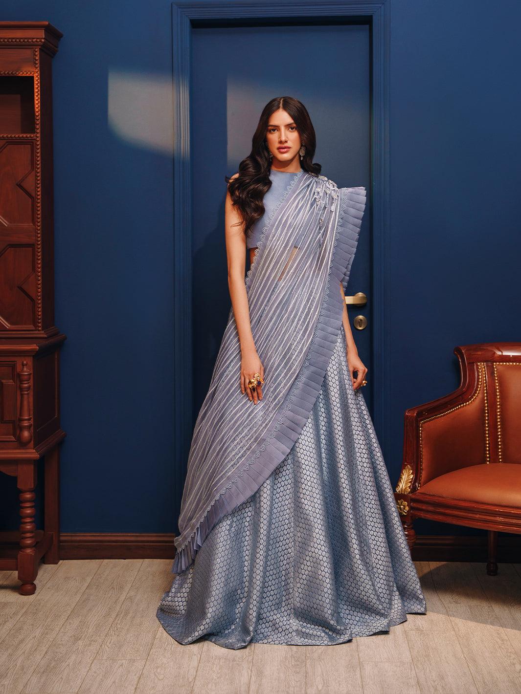 Amroz Atelier | Reveur Formals | Celestial Blue - Official Sakeena London stockist in UK - Sakeena London