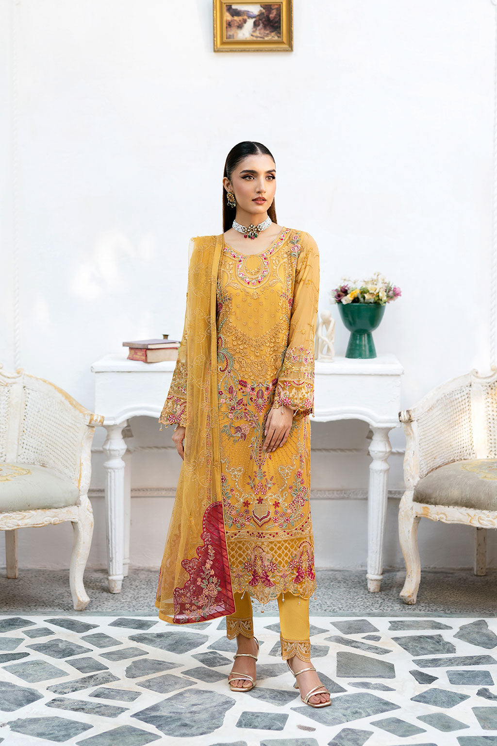 Ramsha | Chevron Chiffon Collection | A-1004 - Official Ramsha stockist in UK - Sakeena London
