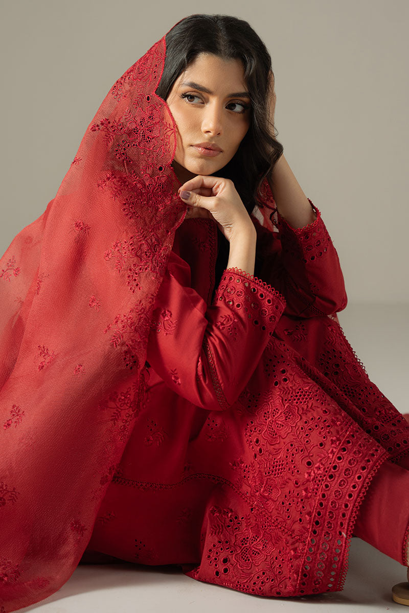 Cross Stitch | Chikankari Lawn 25 | CARMINE GRIS - Official Cross Stitch stockist in UK - Sakeena London
