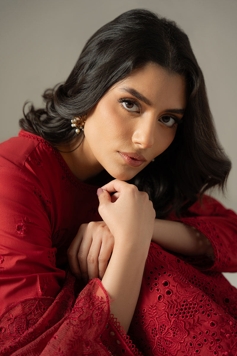 Cross Stitch | Chikankari Lawn 25 | CARMINE GRIS - Official Cross Stitch stockist in UK - Sakeena London