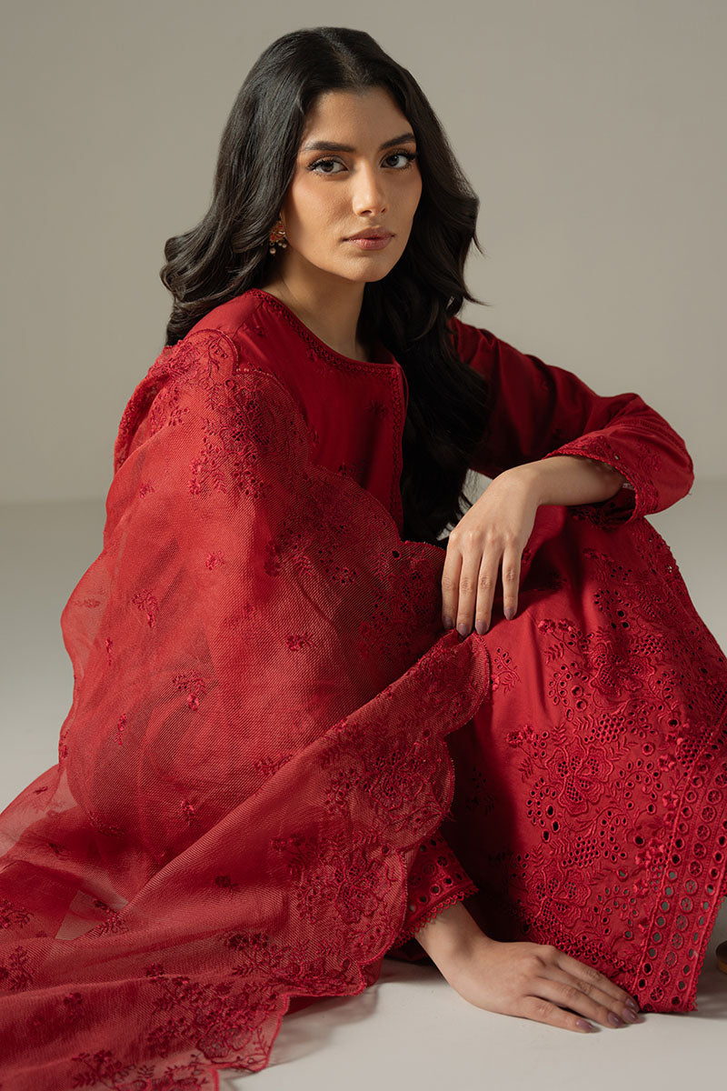 Cross Stitch | Chikankari Lawn 25 | CARMINE GRIS - Official Cross Stitch stockist in UK - Sakeena London