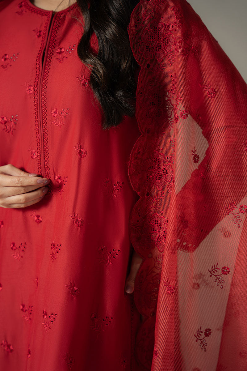 Cross Stitch | Chikankari Lawn 25 | CARMINE GRIS - Official Cross Stitch stockist in UK - Sakeena London