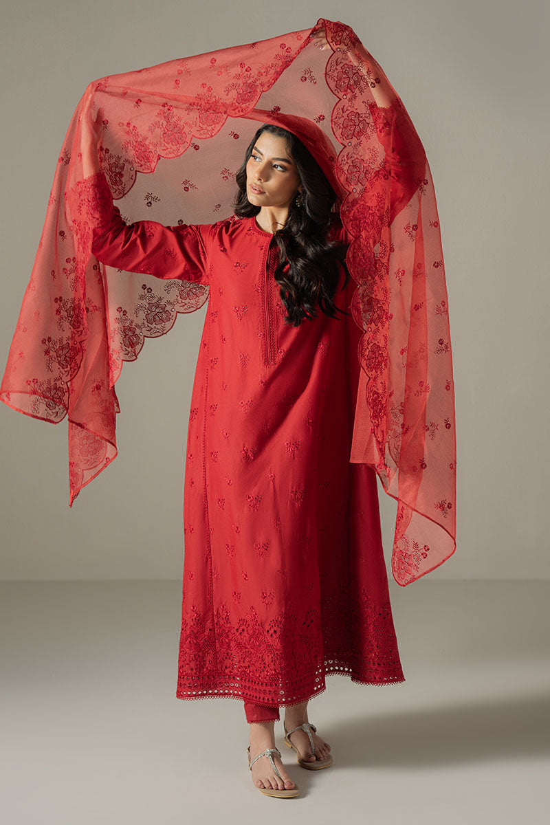 Cross Stitch | Chikankari Lawn 25 | CARMINE GRIS - Official Cross Stitch stockist in UK - Sakeena London