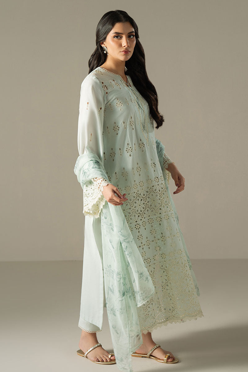 Cross Stitch | Chikankari Lawn 25 | BLUE AURA - Official Cross Stitch stockist in UK - Sakeena London