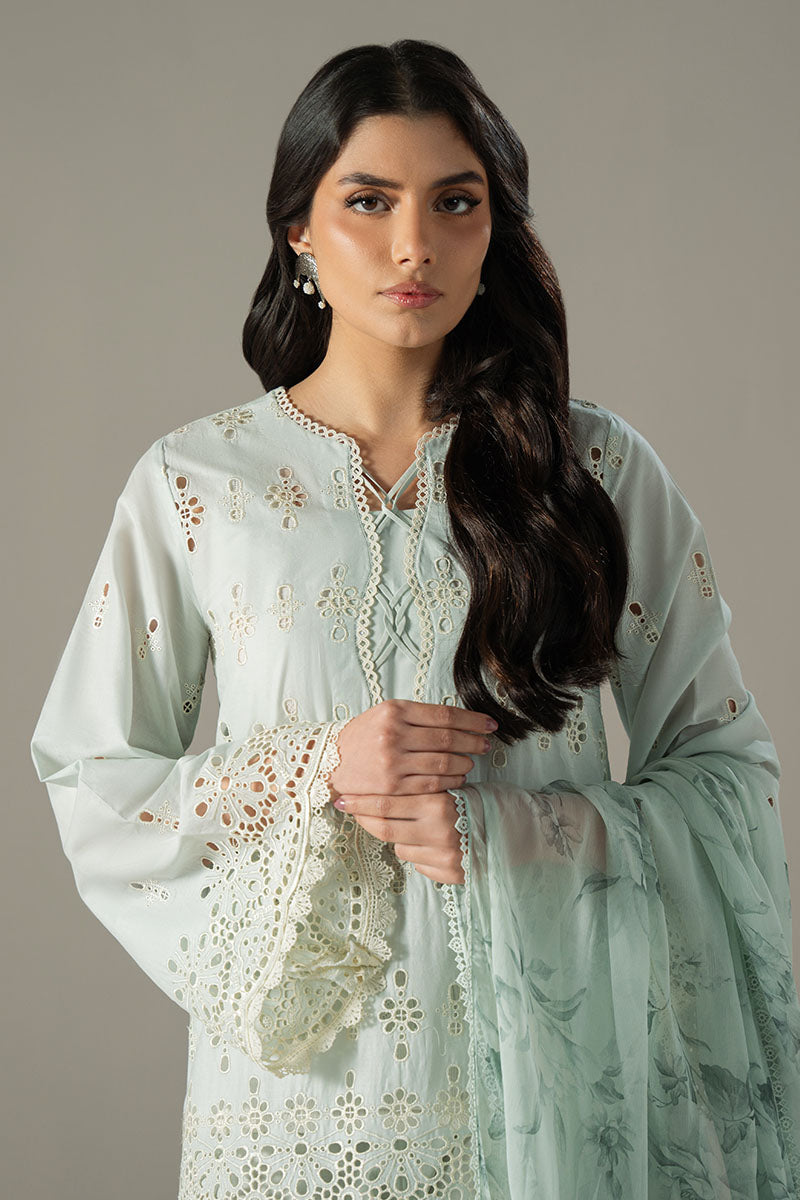 Cross Stitch | Chikankari Lawn 25 | BLUE AURA - Official Cross Stitch stockist in UK - Sakeena London