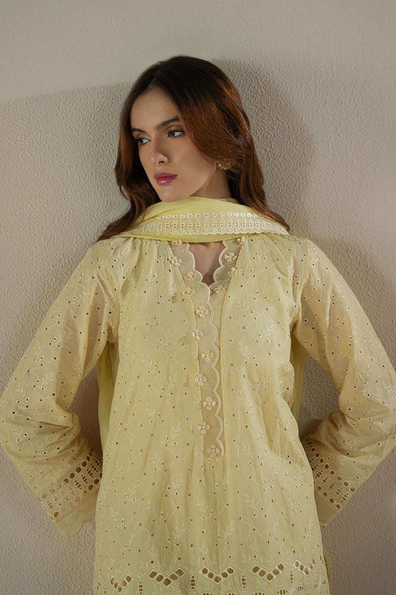 Cross Stitch | Chikankari Lawn 25 | LEMON ZEST - Official Cross Stitch stockist in UK - Sakeena London