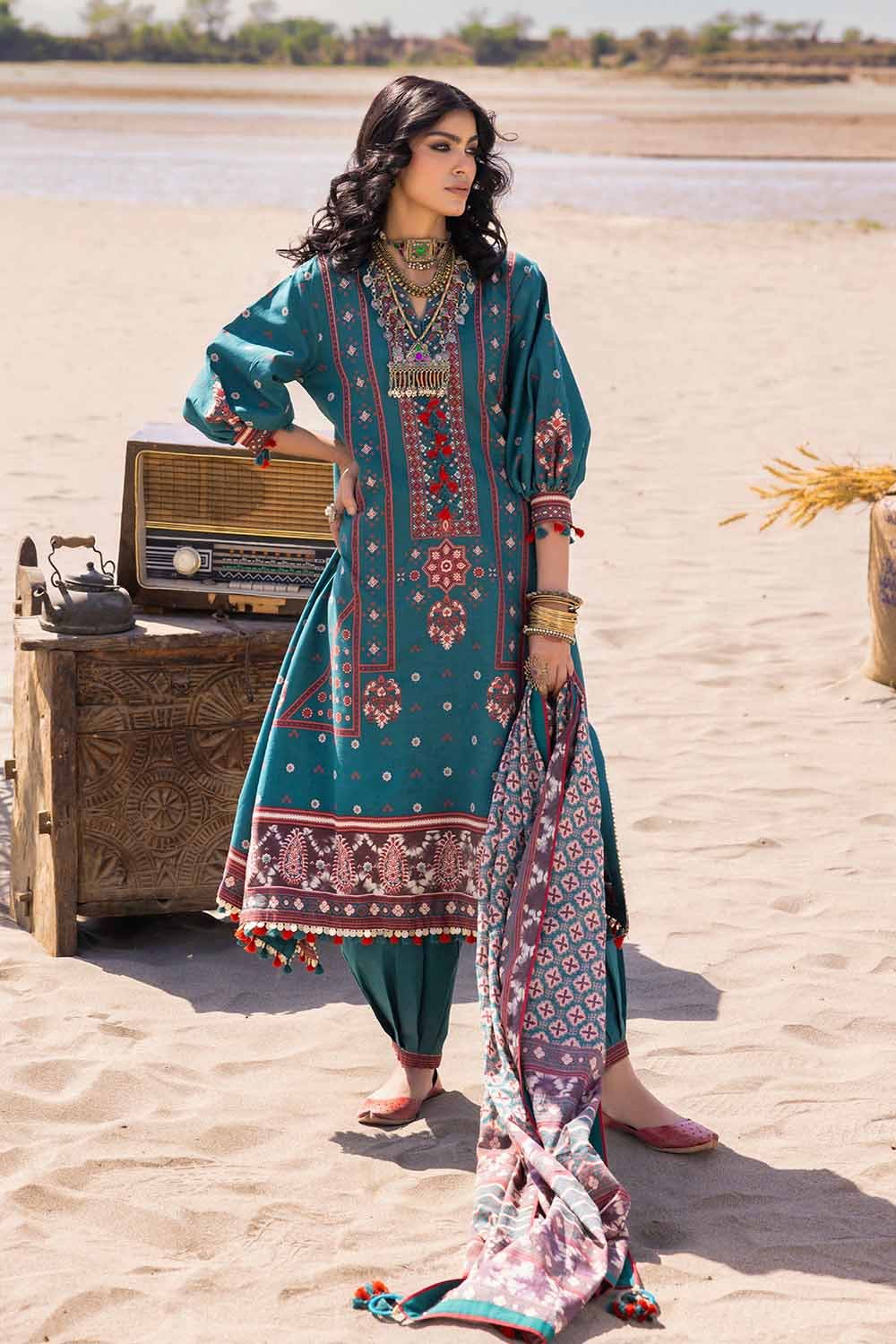 Gul Ahmed | Ajrak Kahani | CL-42115 - Official Gul Ahmed stockist in UK - Sakeena London