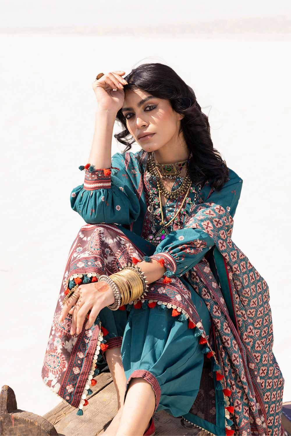 Gul Ahmed | Ajrak Kahani | CL-42115 - Official Gul Ahmed stockist in UK - Sakeena London