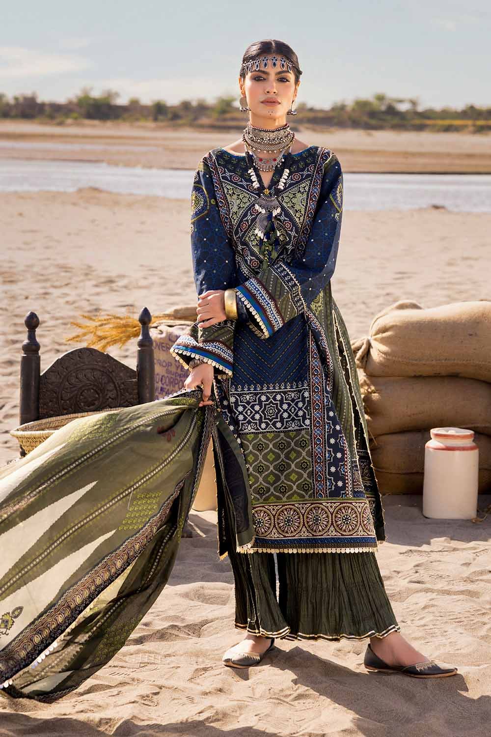Gul Ahmed | Ajrak Kahani | CL-42119 - Official Gul Ahmed stockist in UK - Sakeena London