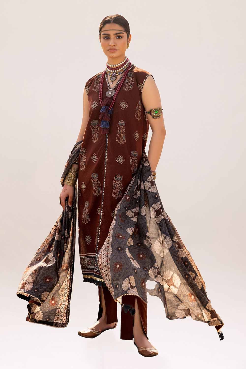 Gul Ahmed | Ajrak Kahani | CL-42120 - Official Gul Ahmed stockist in UK - Sakeena London