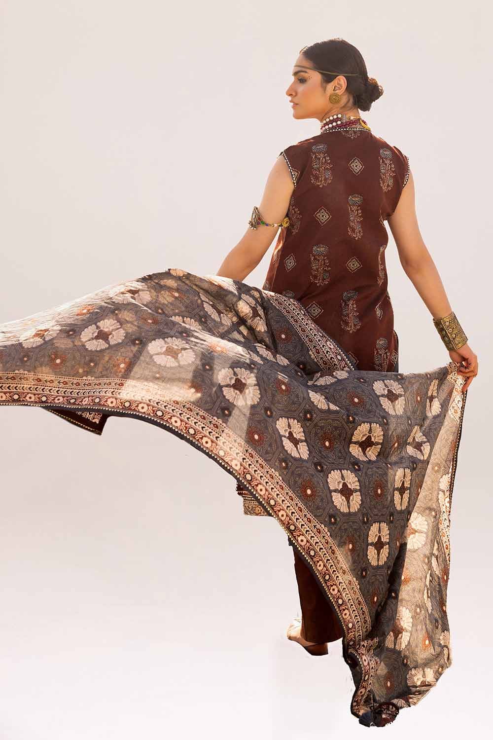Gul Ahmed | Ajrak Kahani | CL-42120 - Official Gul Ahmed stockist in UK - Sakeena London
