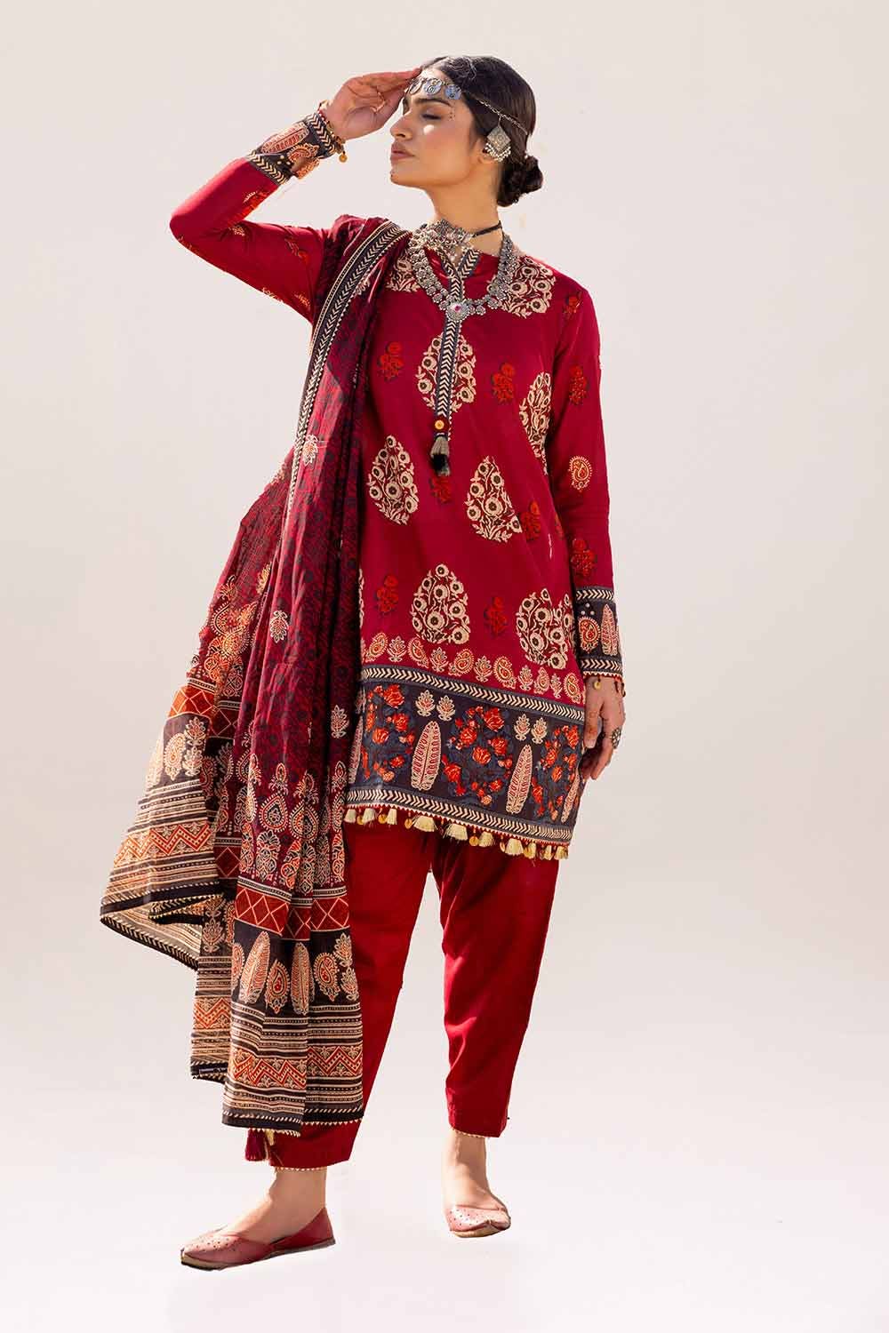 Gul Ahmed | Ajrak Kahani | CL-42245 - Official Gul Ahmed stockist in UK - Sakeena London