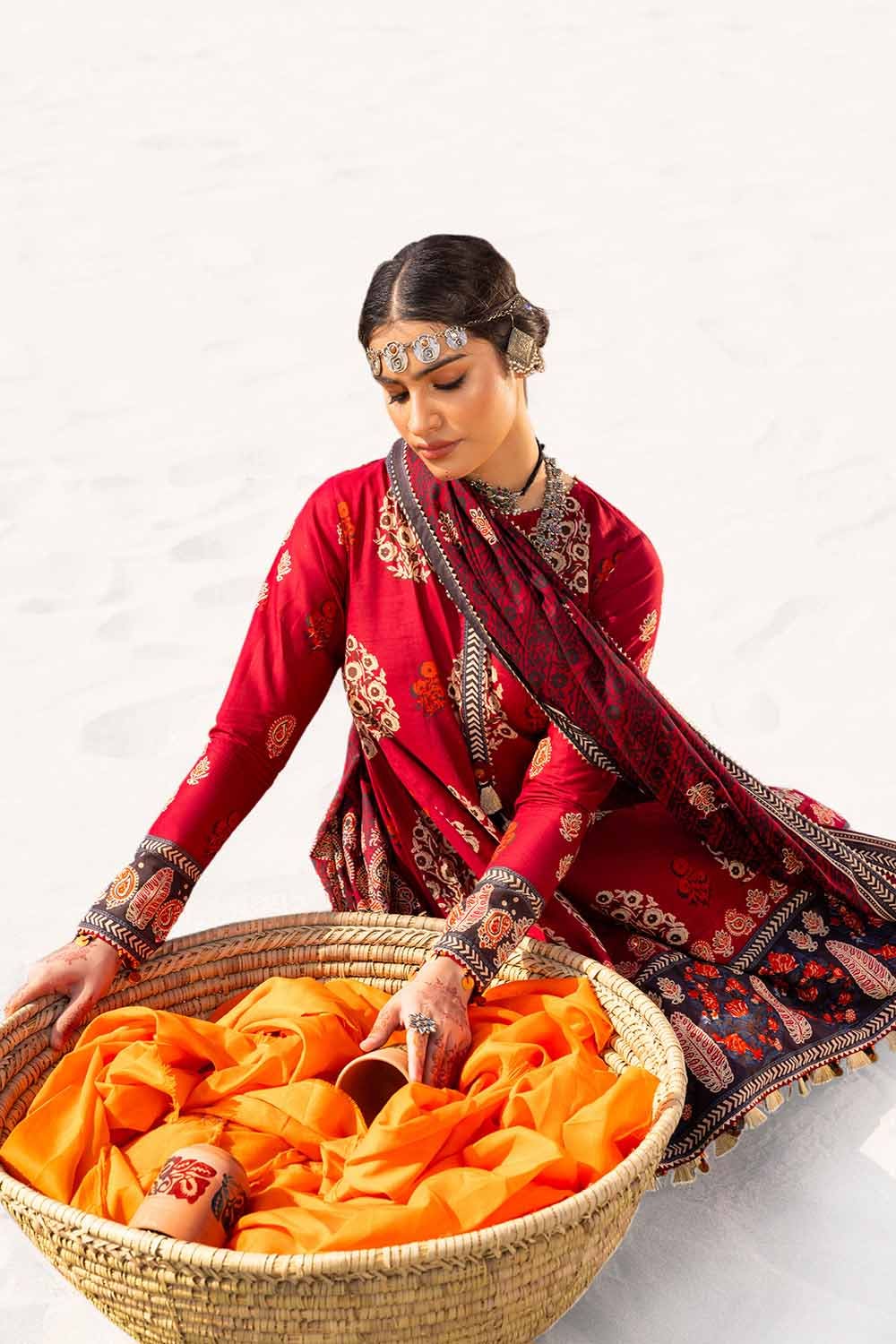 Gul Ahmed | Ajrak Kahani | CL-42245 - Official Gul Ahmed stockist in UK - Sakeena London