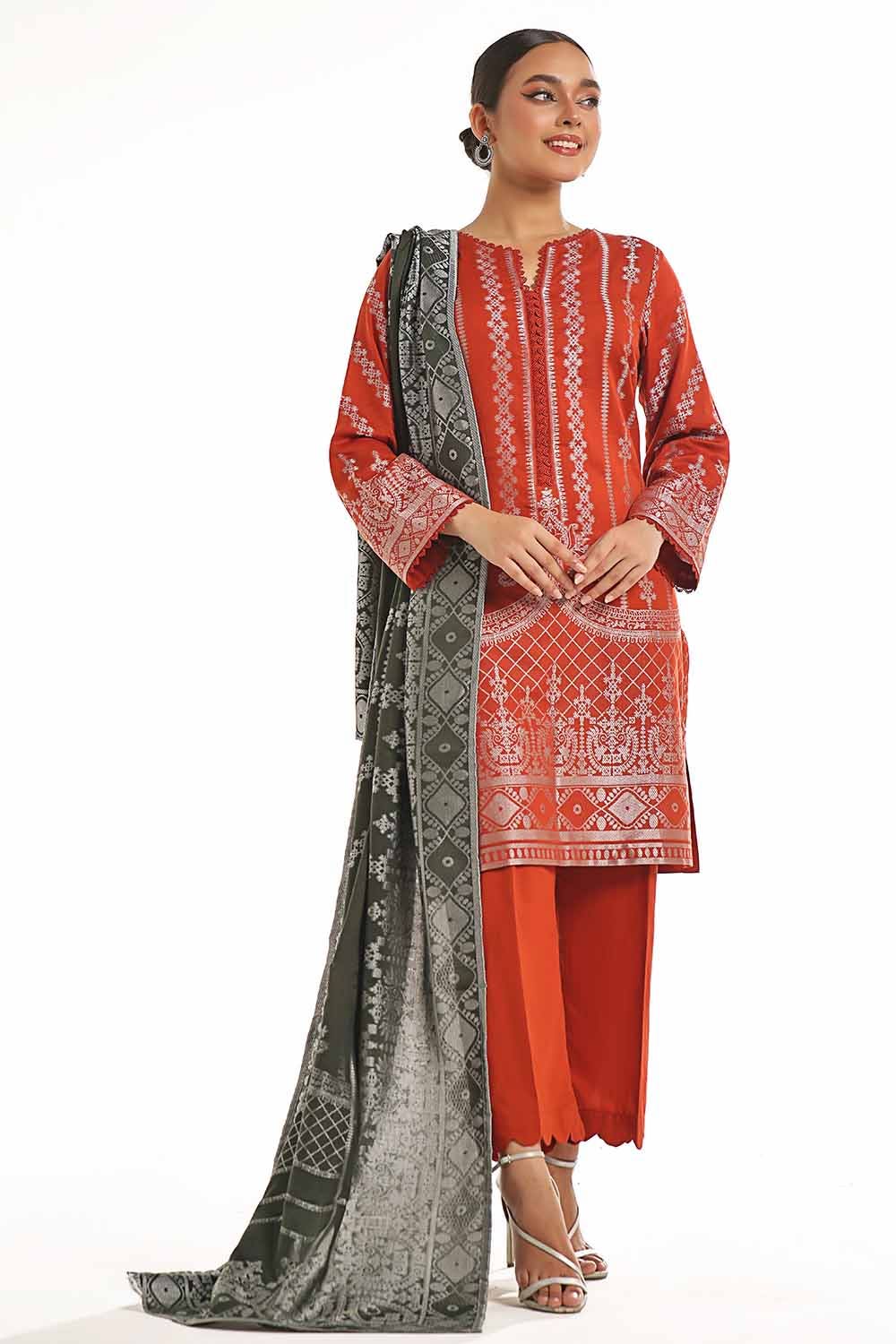 Gul Ahmed | Special Jacquard Collection | CLF-42023 A - Official Gul Ahmed stockist in UK - Sakeena London