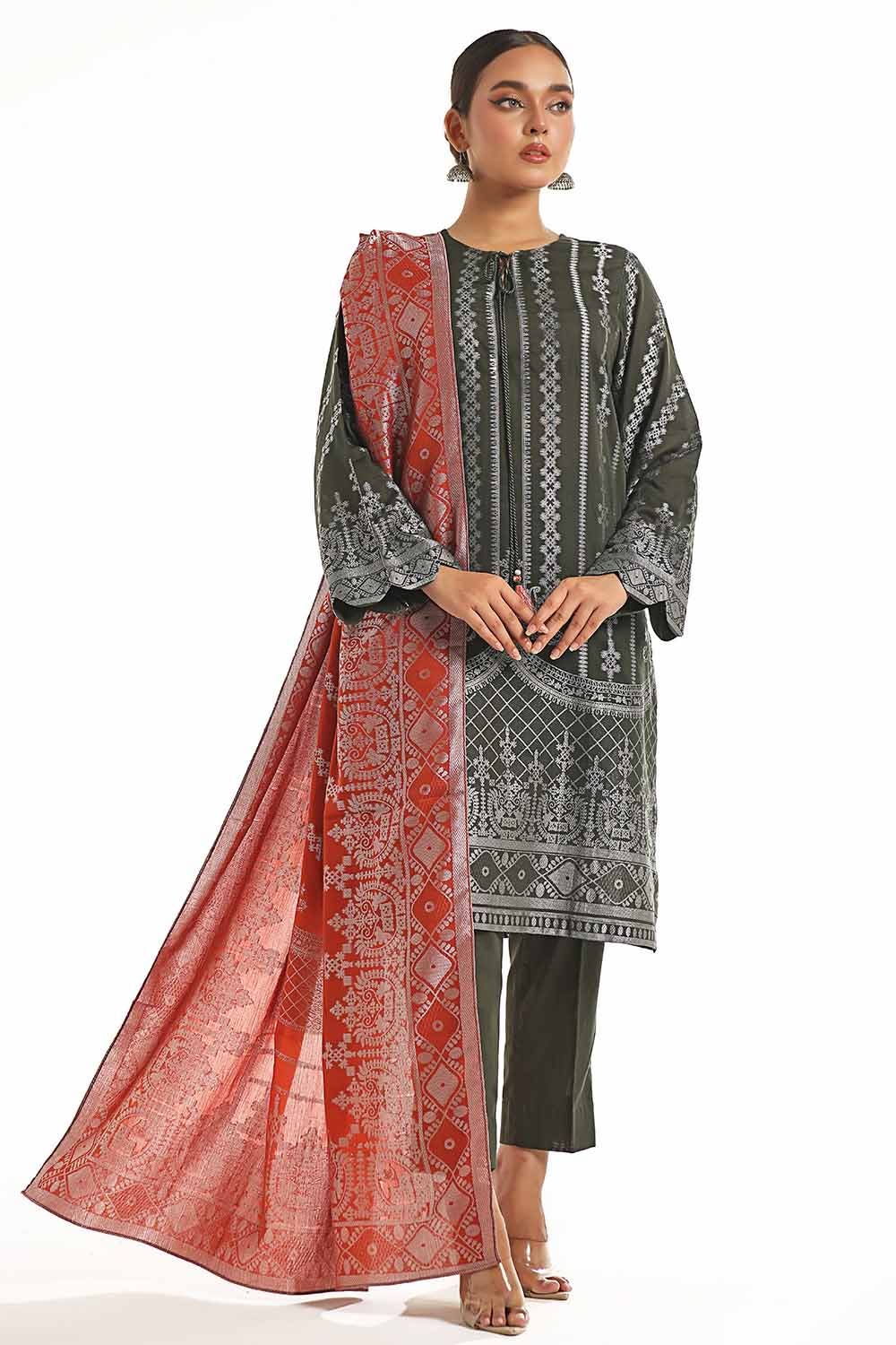 Gul Ahmed | Special Jacquard Collection | CLF-42023 B - Official Gul Ahmed stockist in UK - Sakeena London