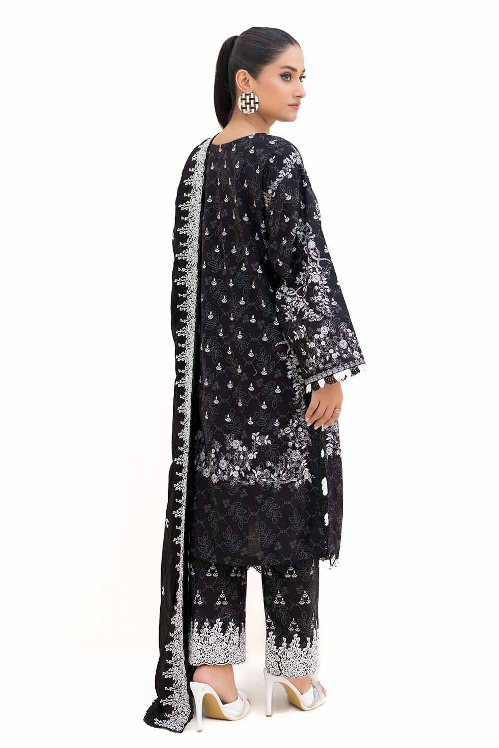 Gul Ahmed | Winter Collection 24 | Cotton Net Dupatta CN-42002 - Official Gul Ahmed stockist in UK - Sakeena London