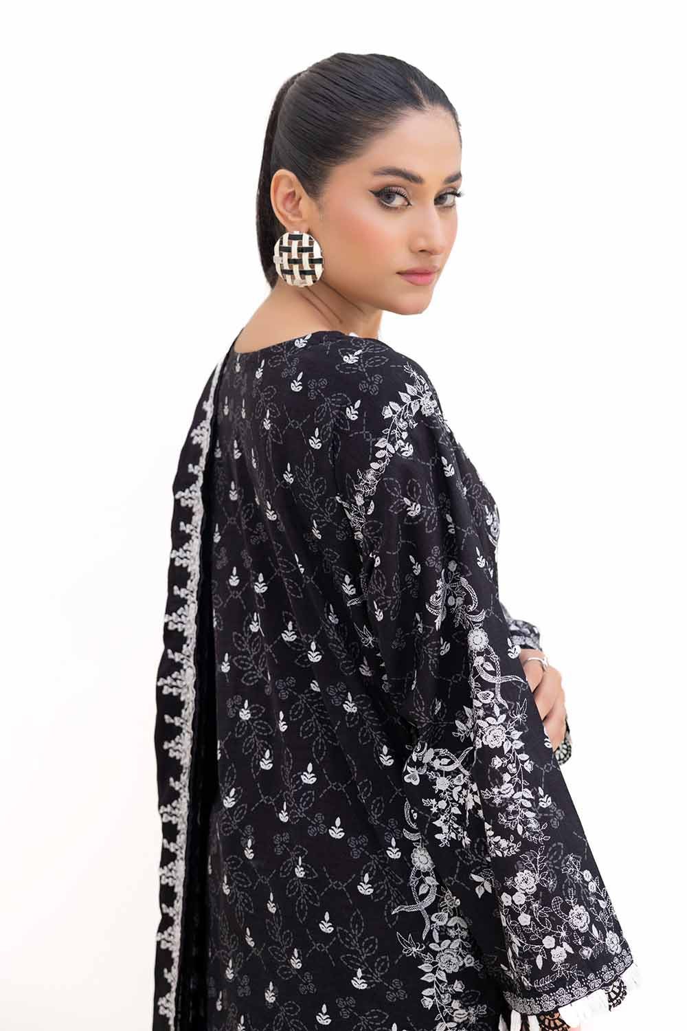 Gul Ahmed | Winter Collection 24 | Cotton Net Dupatta CN-42002 - Official Gul Ahmed stockist in UK - Sakeena London