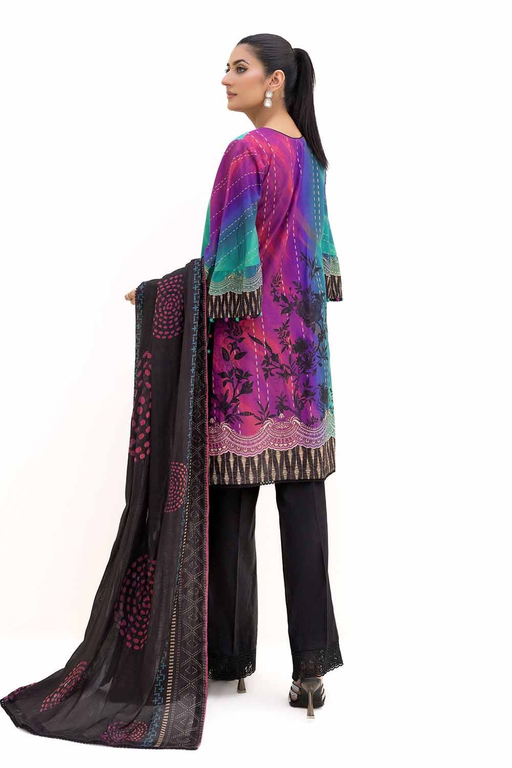 Gul Ahmed | Winter Collection 24 | Cotton Net Dupatta CN-42003 - Official Gul Ahmed stockist in UK - Sakeena London