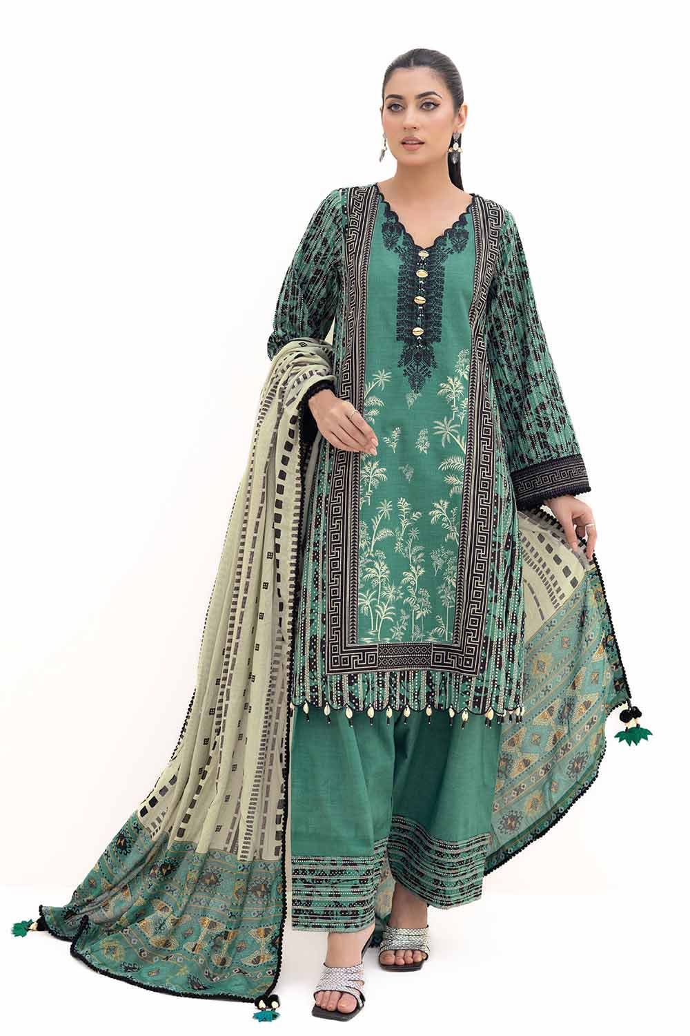 Gul Ahmed | Winter Collection 24 | Cotton Net Dupatta CN-42004 - Official Gul Ahmed stockist in UK - Sakeena London