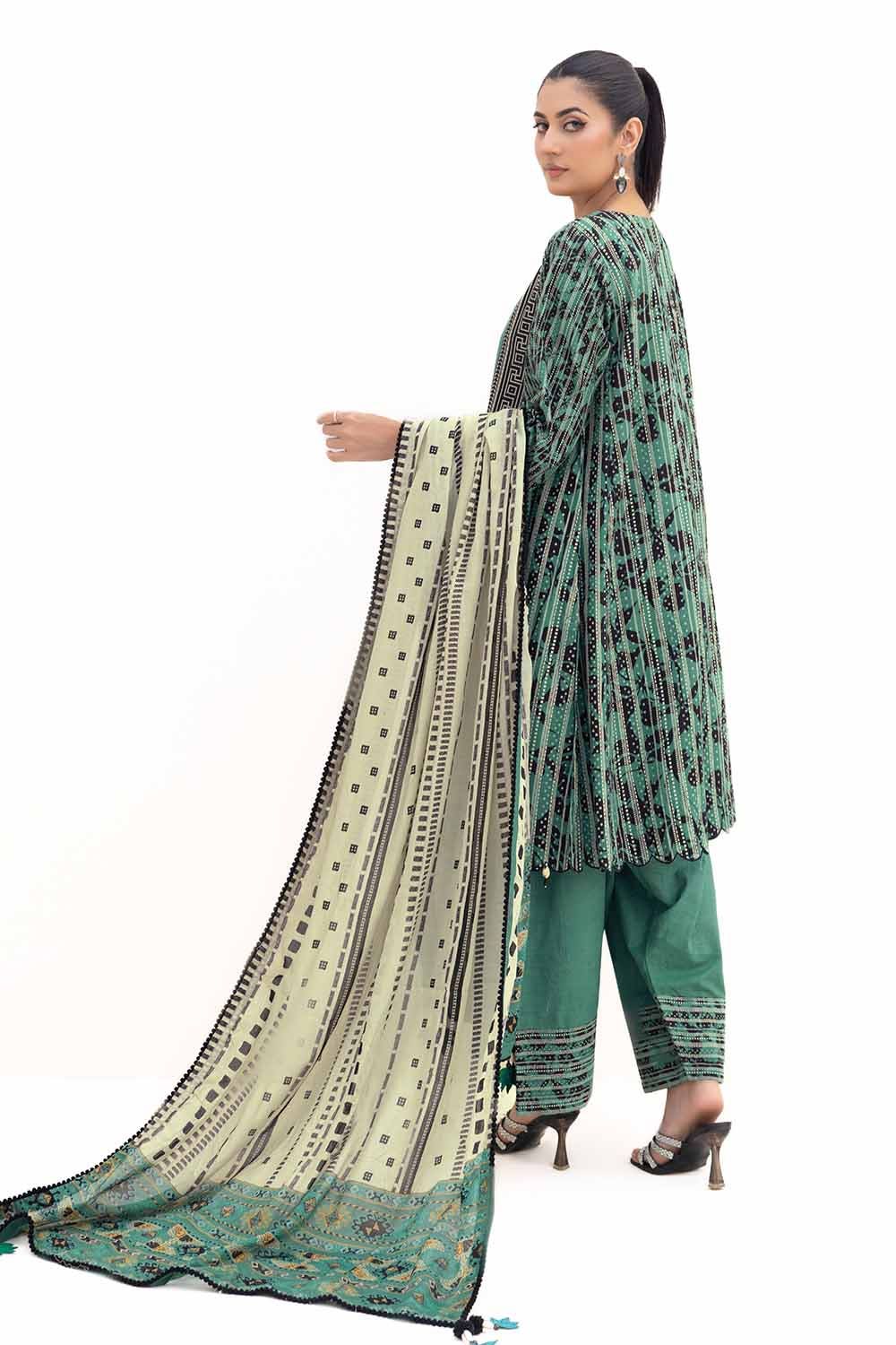 Gul Ahmed | Winter Collection 24 | Cotton Net Dupatta CN-42004 - Official Gul Ahmed stockist in UK - Sakeena London