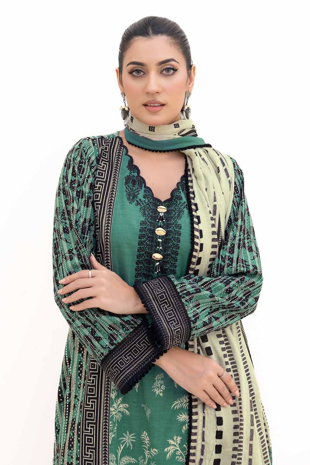 Gul Ahmed | Winter Collection 24 | Cotton Net Dupatta CN-42004 - Official Gul Ahmed stockist in UK - Sakeena London