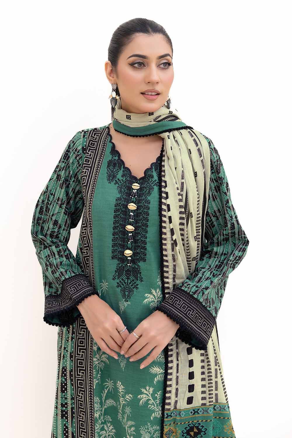 Gul Ahmed | Winter Collection 24 | Cotton Net Dupatta CN-42004 - Official Gul Ahmed stockist in UK - Sakeena London