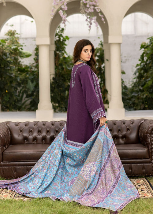 Meem | Winter Collection | PURPLE (KHADDAR) - Official Meem stockist in UK - Sakeena London